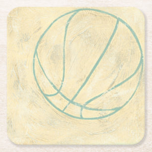 Dessous-de-verre Carré En Papier Basket-ball bleu par Chariklia Zarris