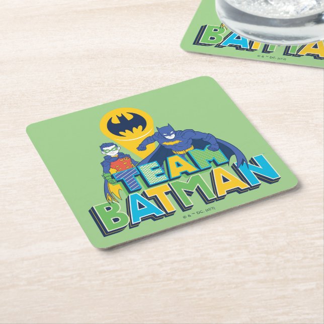 Dessous-de-verre Carré En Papier Batman | Team Batman & Robin (Incliné)