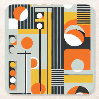Dessous-de-verre Carré En Papier Bauhaus Conception géométrique 01 Parfait Pour