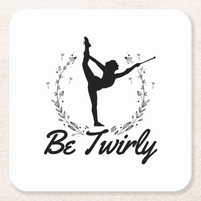 Dessous-de-verre Carré En Papier Be Twirly | Baton Twirling (Devant)