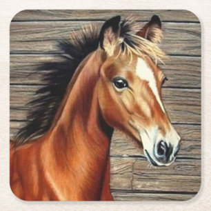 Dessous-de-verre Carré En Papier Beau Cheval