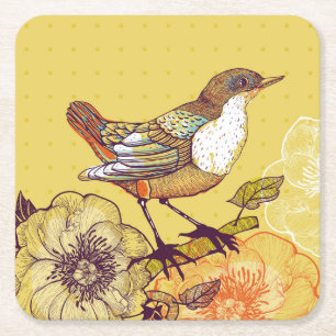 Dessous-de-verre Carré En Papier Beau Dessous de verre aux oiseaux