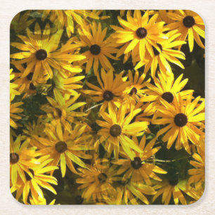 Dessous-de-verre Carré En Papier Beau Dessous de verre de tournesols jaunes