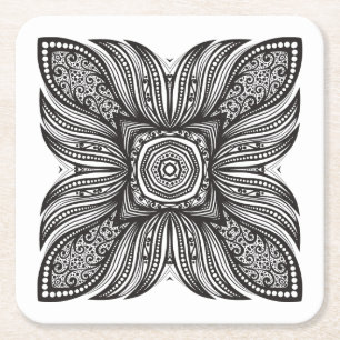 Dessous-de-verre Carré En Papier Beau griffonnage de carré de décor
