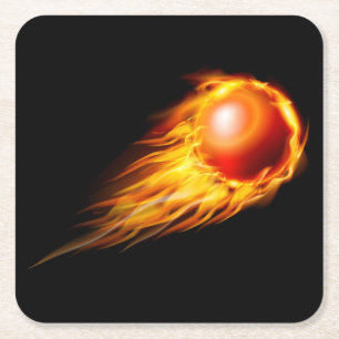 Dessous-de-verre Carré En Papier Beau jeu de Dessous de verre de balle de feu