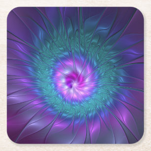 Dessous-de-verre Carré En Papier Beauté florale Abstraite Fleur d'art fractionnée c
