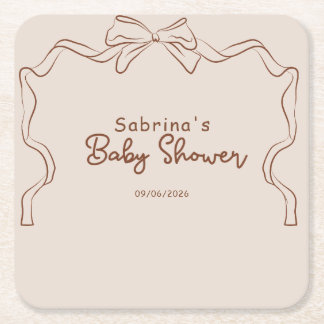 Dessous-de-verre Carré En Papier Bébé en cours de brassage Fête de bébé à thème caf