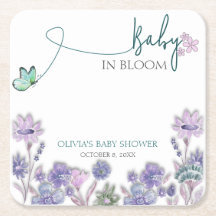 Bébé En Fleur Baby shower Floral Violet
