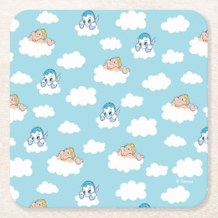 Dessous-de-verre Carré En Papier Bébé Hercule et motif nuage Pegasus sur un carré