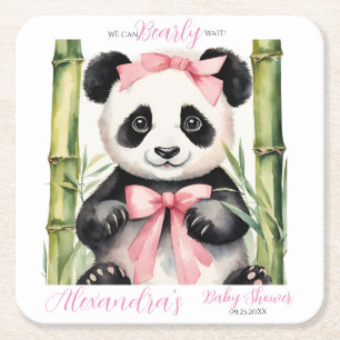 Dessous-de-verre Carré En Papier Bébé Panda ours filles Baby shower