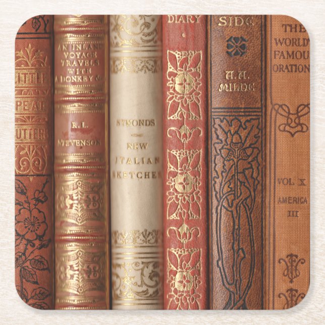 Dessous-de-verre Carré En Papier Belle épines de livre (beige) (Devant)