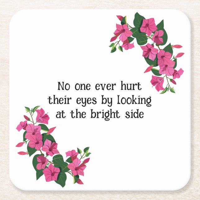 Dessous-de-verre Carré En Papier Belle florale Customisée (Devant)