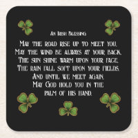 Bénédiction irlandaise et trèfles noirs et verts