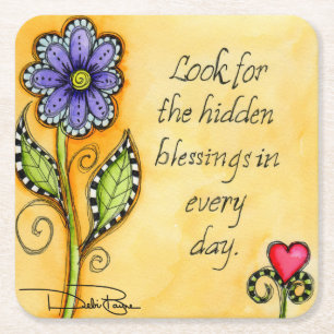 Dessous-de-verre Carré En Papier Bénédictions cachées