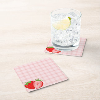 Dessous-de-verre Carré En Papier Berry First Birthday Party