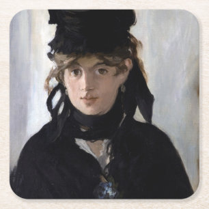 Dessous-de-verre Carré En Papier Berthe Morisot avec un bouquet de violettes, Manet