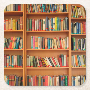 Dessous-de-verre Carré En Papier Bibliothèque Livres Librairie Vêtements de livres