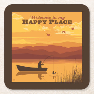 Dessous-de-verre Carré En Papier Bienvenue À Mon Happy Place