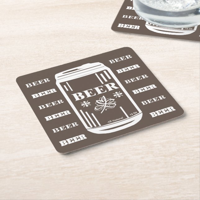 Dessous-de-verre Carré En Papier Bière (Incliné)
