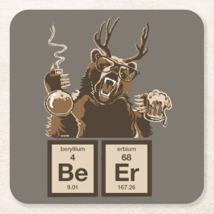 Dessous-de-verre Carré En Papier Bière découverte par ours de chimie