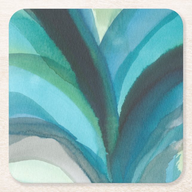 Dessous-de-verre Carré En Papier Big Blue Leaf I (Devant)