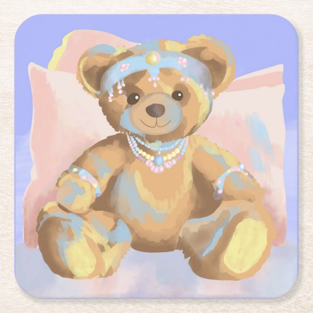 Dessous-de-verre Carré En Papier Bijoux Dessous de verre Teddy (Devant)