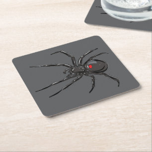 Dessous-de-verre Carré En Papier Black Widow Spider Dessin original