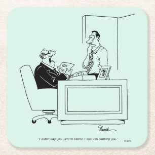 Dessous-de-verre Carré En Papier Blâme de bureau