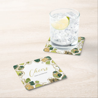Dessous-de-verre Carré En Papier Blanc | Faux Pailleté Élégant