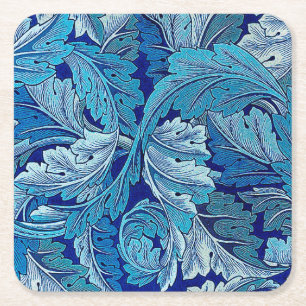 Dessous-de-verre Carré En Papier Bleu Acanthus