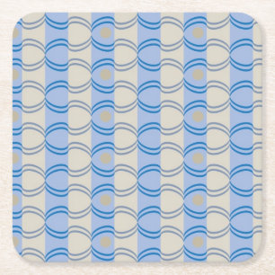 Dessous-de-verre Carré En Papier Bleu courant Tan de Candystripe