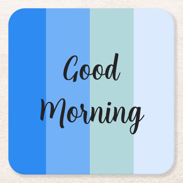 Dessous-de-verre Carré En Papier Bleu du bon matin (Devant)
