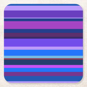 Dessous-de-verre Carré En Papier Bleu et violet bandes horizontales