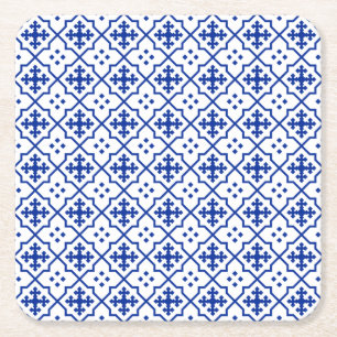 Dessous-de-verre Carré En Papier Bleu marocain