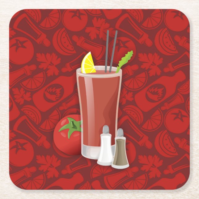 Dessous-de-verre Carré En Papier Bloody Mary (Devant)