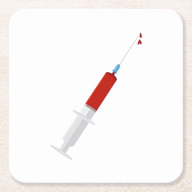 Dessous-de-verre Carré En Papier Bloody Syringe (Devant)