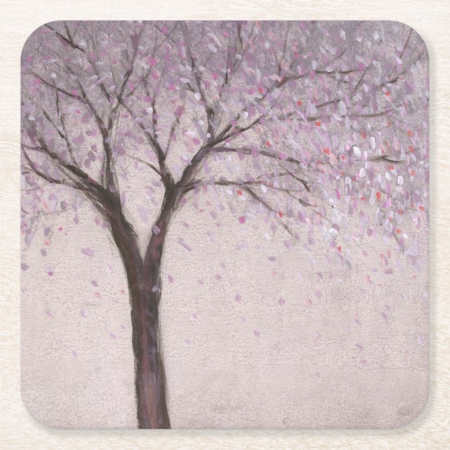 Dessous-de-verre Carré En Papier Blossom Printemps II (Devant)