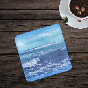 Dessous-de-verre Carré En Papier Blue Atlantic Ocean Waves Nuages Sky Photographie