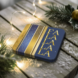 Dessous-de-verre Carré En Papier Blue Gold Fa Noël La La Motif#27 ID1009