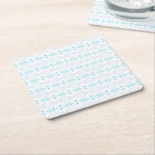 Dessous-de-verre Carré En Papier Blue Grey White Pastel Deco Motif Fun Party