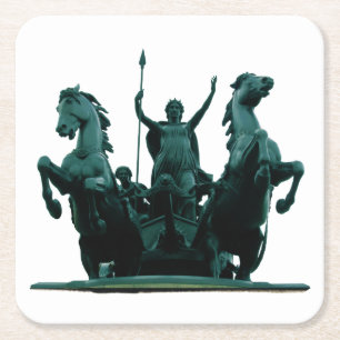 Dessous-de-verre Carré En Papier Boadicea Statue-Westminster Bridge-Londres-Dessous