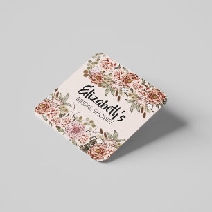 Dessous-de-verre Carré En Papier Boho Cottagecore Enchanted Mariage thème personnal