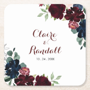 Dessous-de-verre Carré En Papier Boho de luxe coloré Mariage Floral