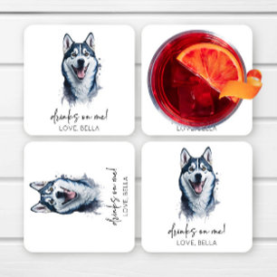 Dessous-de-verre Carré En Papier Boissons aux frais de la maison ! Mariage de chien