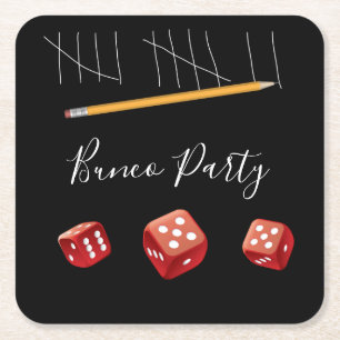 Dessous-de-verre Carré En Papier Bomco Game Night Lucky Red Dice