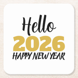 Dessous-de-verre Carré En Papier Bonjour 2026 Bonne Année