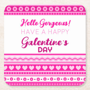 Dessous-de-verre Carré En Papier Bonjour Magnifique fête de la Saint-Galentin Cute 