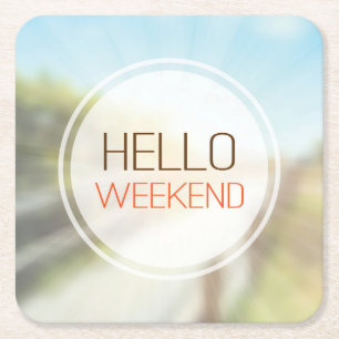 Dessous-de-verre Carré En Papier Bonjour Weekend 2