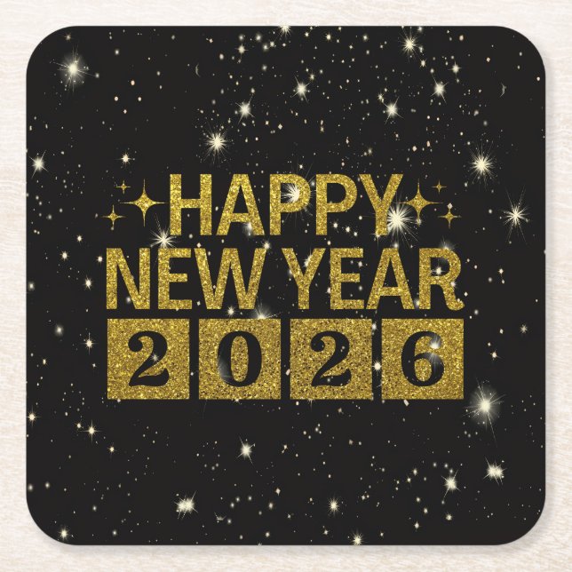 Dessous-de-verre Carré En Papier Bonne année 2026 (Devant)