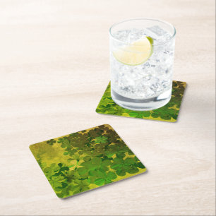 Dessous-de-verre Carré En Papier Bonne Saint Patrick, shamrock irlandais